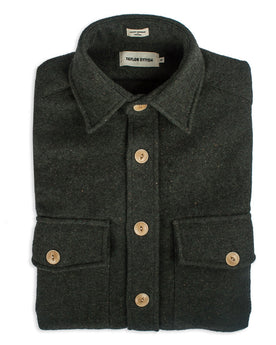 The Maritime Shirt Jacket in Moss Donegal Wool: Featured Image, Wovens by Taylor Stitch