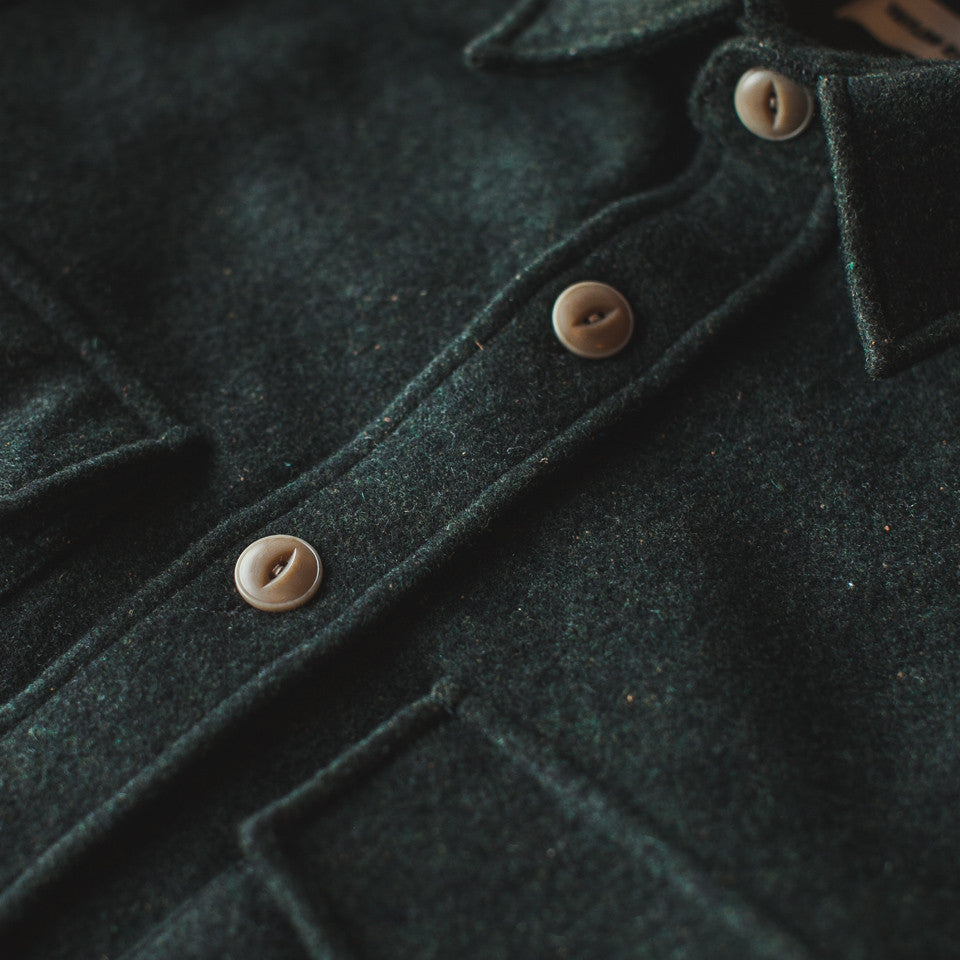 The Maritime Shirt Jacket in Moss Donegal Wool: Alternate Image 1, Wovens by Taylor Stitch
