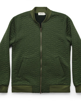 The Inverness Bomber in Olive Knit Quilt: Featured Image, Outerwear by Taylor Stitch