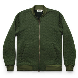The Inverness Bomber in Olive Knit Quilt: Featured Image