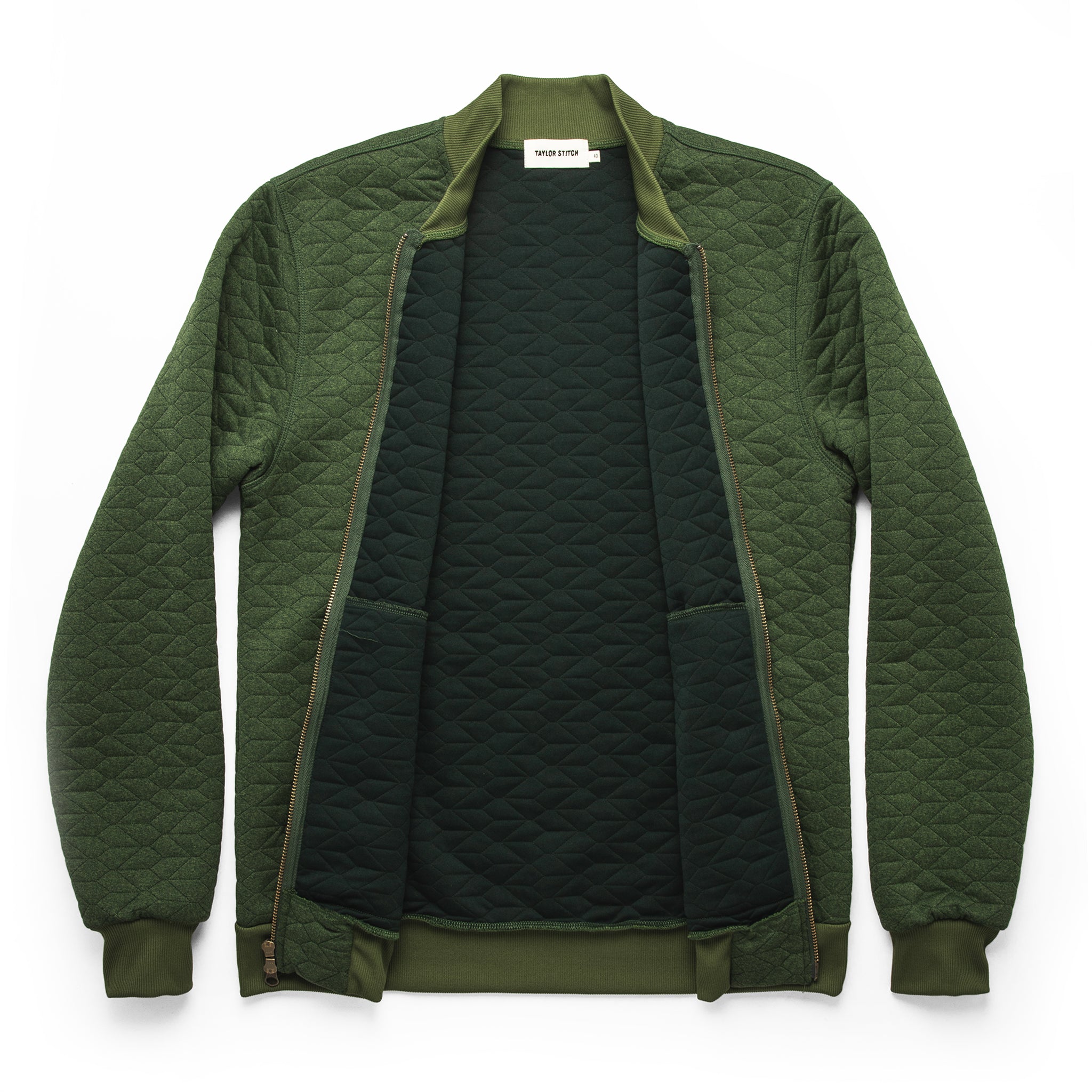 The Inverness Bomber in Olive Knit Quilt: Alternate Image 6, Outerwear by Taylor Stitch