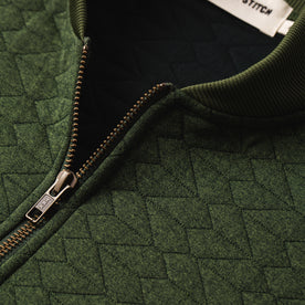 The Inverness Bomber in Olive Knit Quilt: Alternate Image 5