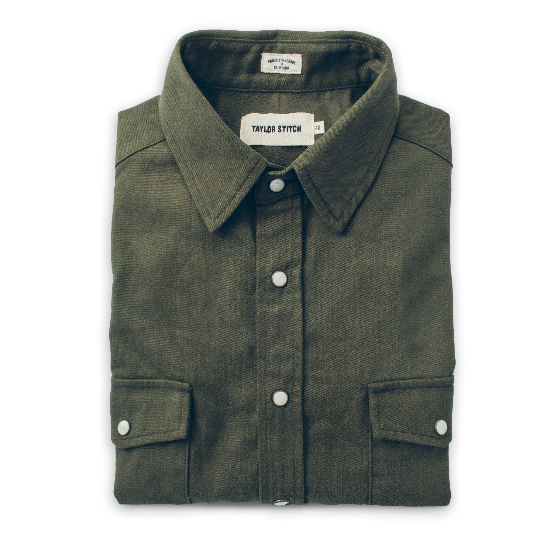 The Glacier Shirt in Olive Twill: Featured Image, Wovens by Taylor Stitch