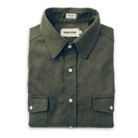 The Glacier Shirt in Olive Twill: Featured Image