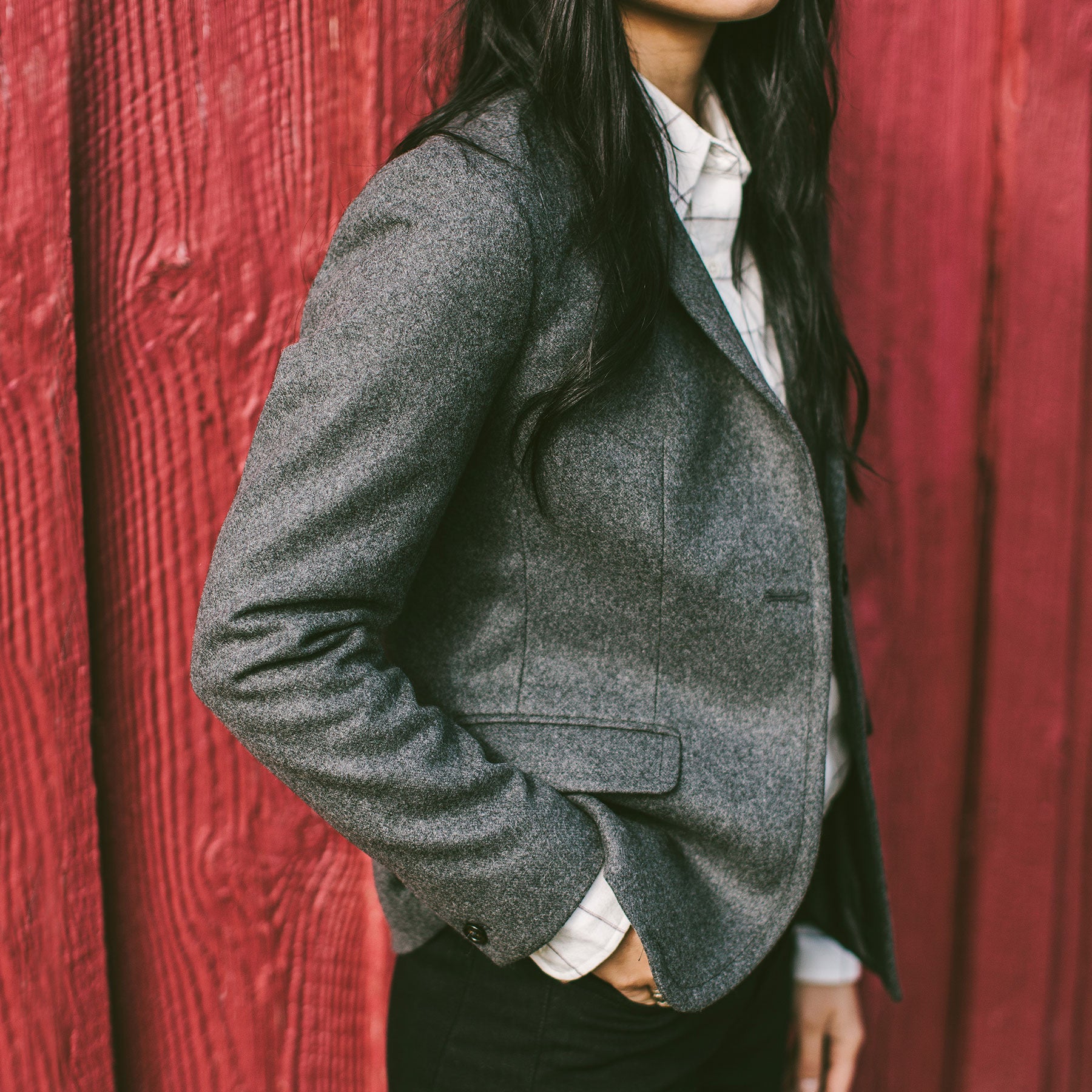 The Telegraph Blazer in Charcoal Wool: Alternate Image 2, Outerwear by Taylor Stitch