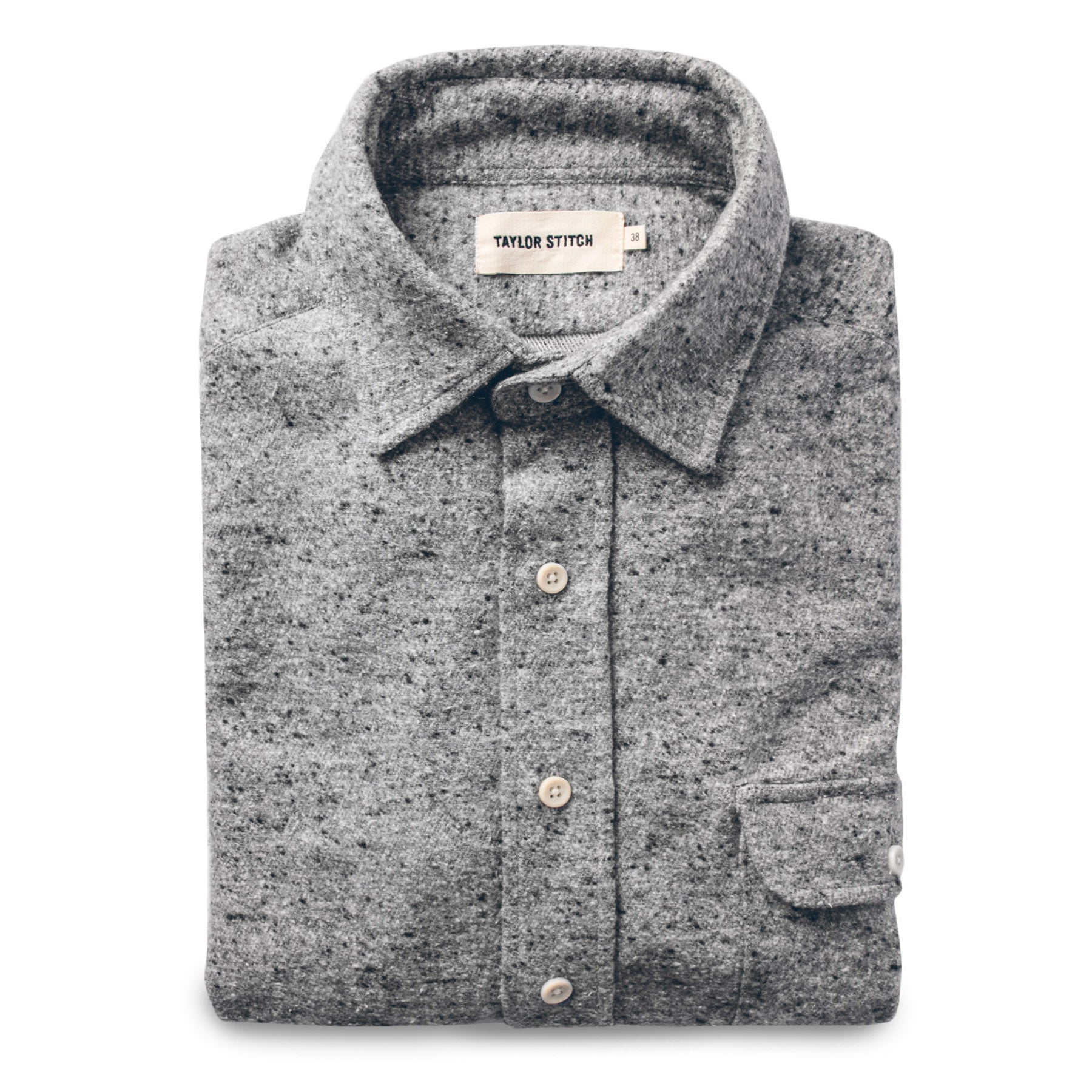 The Sun Down Shirt in Speckled Grey: Featured Image, Wovens by Taylor Stitch