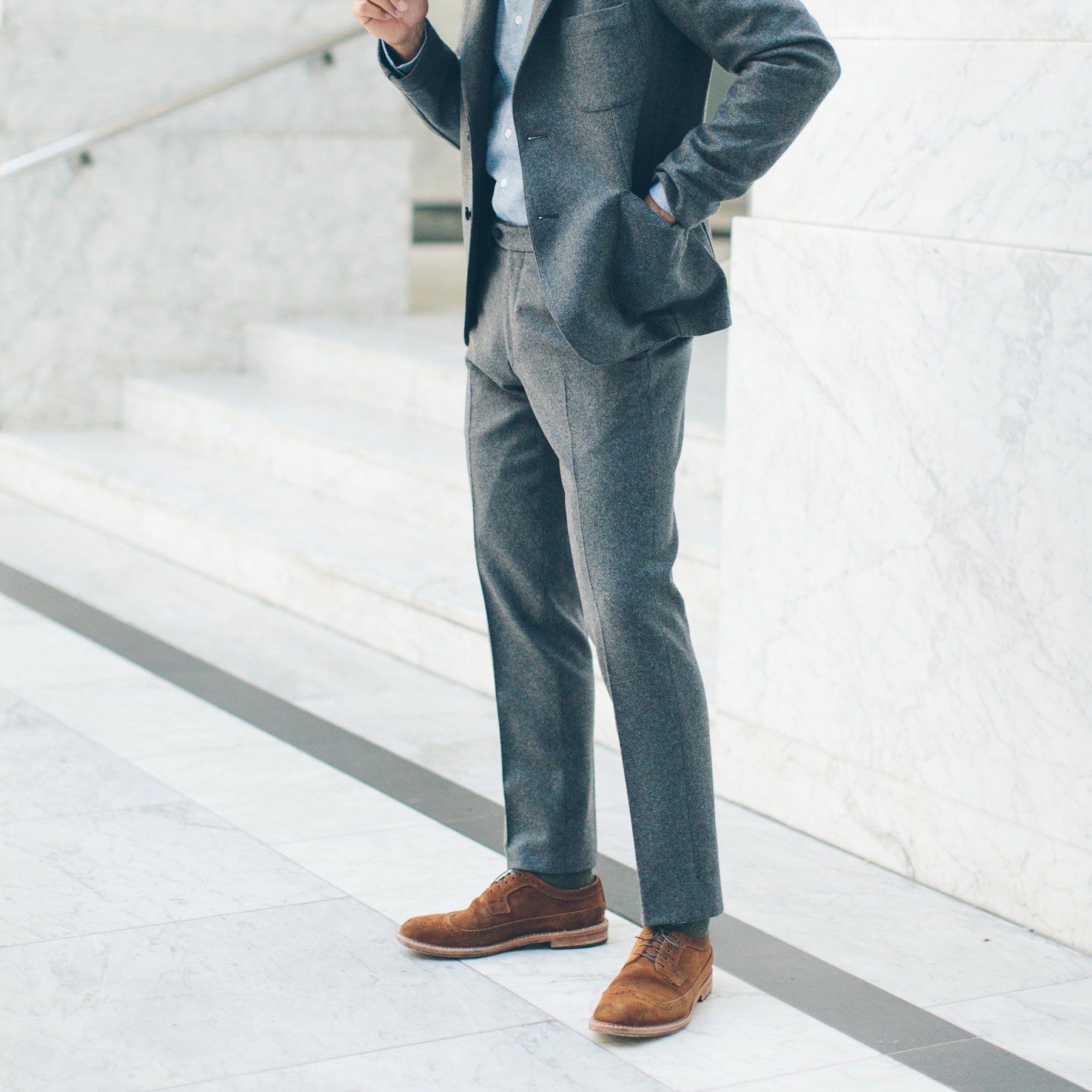The Telegraph Trouser in Grey Wool: Alternate Image 3, Pants by Taylor Stitch