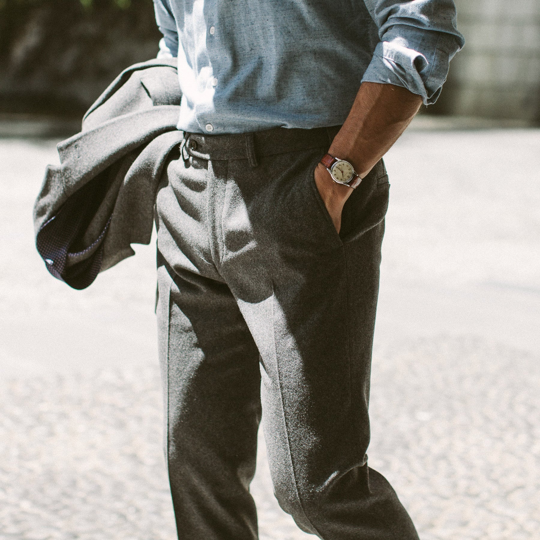 The Telegraph Trouser in Grey Wool: Alternate Image 5, Pants by Taylor Stitch