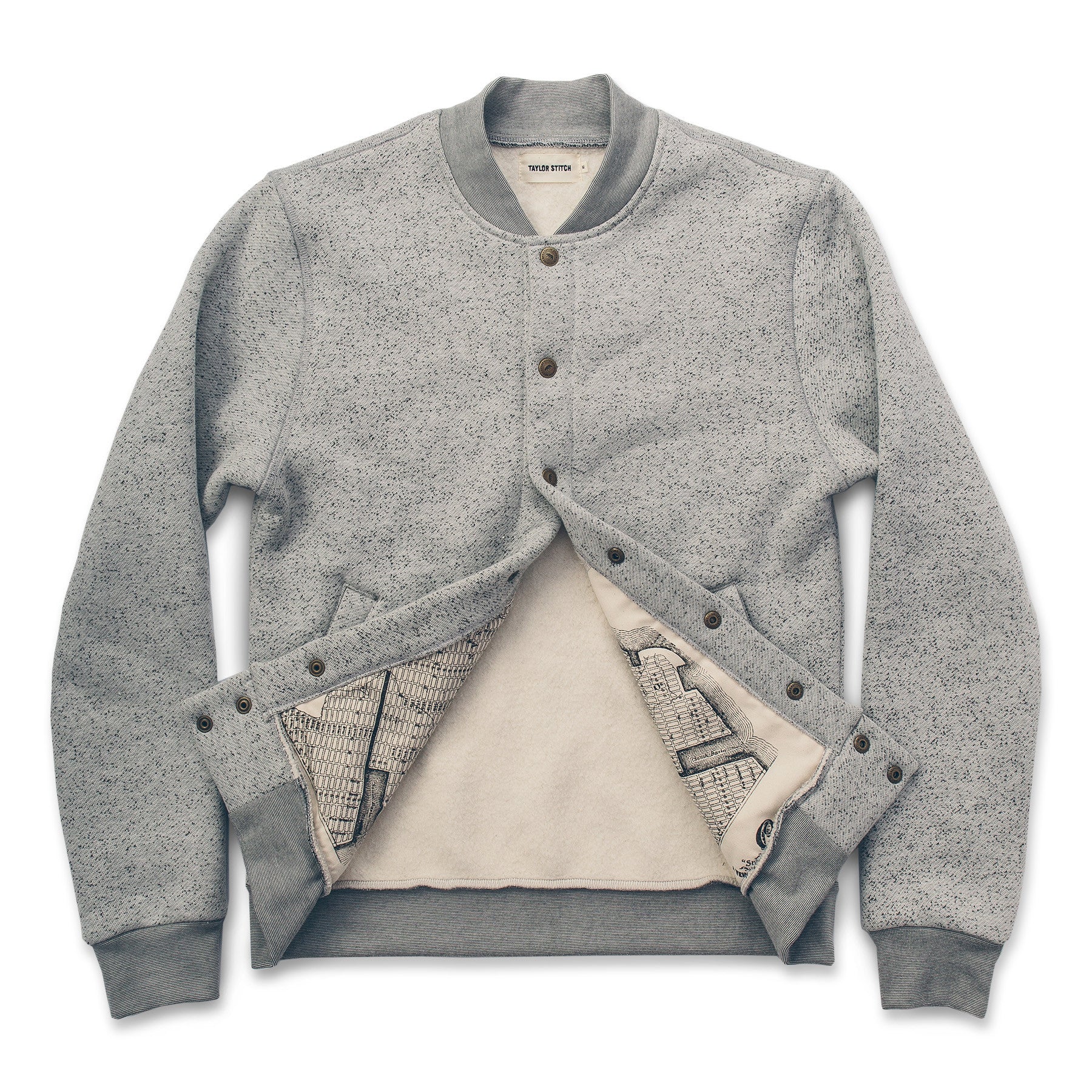 The Bomber in White Fleck Fleece: Alternate Image 2, Mens by Taylor Stitch