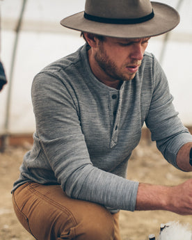 The Henley in Ash Merino Waffle: Alternate Image 1, Mens by Taylor Stitch