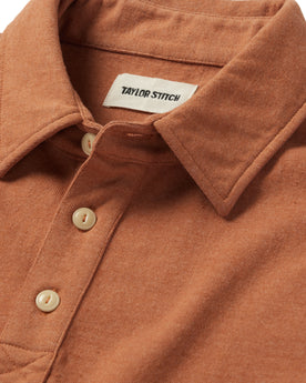 material shot of The Heavy Bag Polo in Apricot, Knits by Taylor Stitch