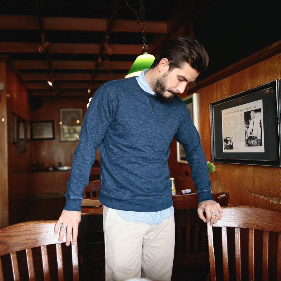 The Crewneck Sweatshirt in Sea Washed Indigo: Alternate Image 3, Knits by Taylor Stitch