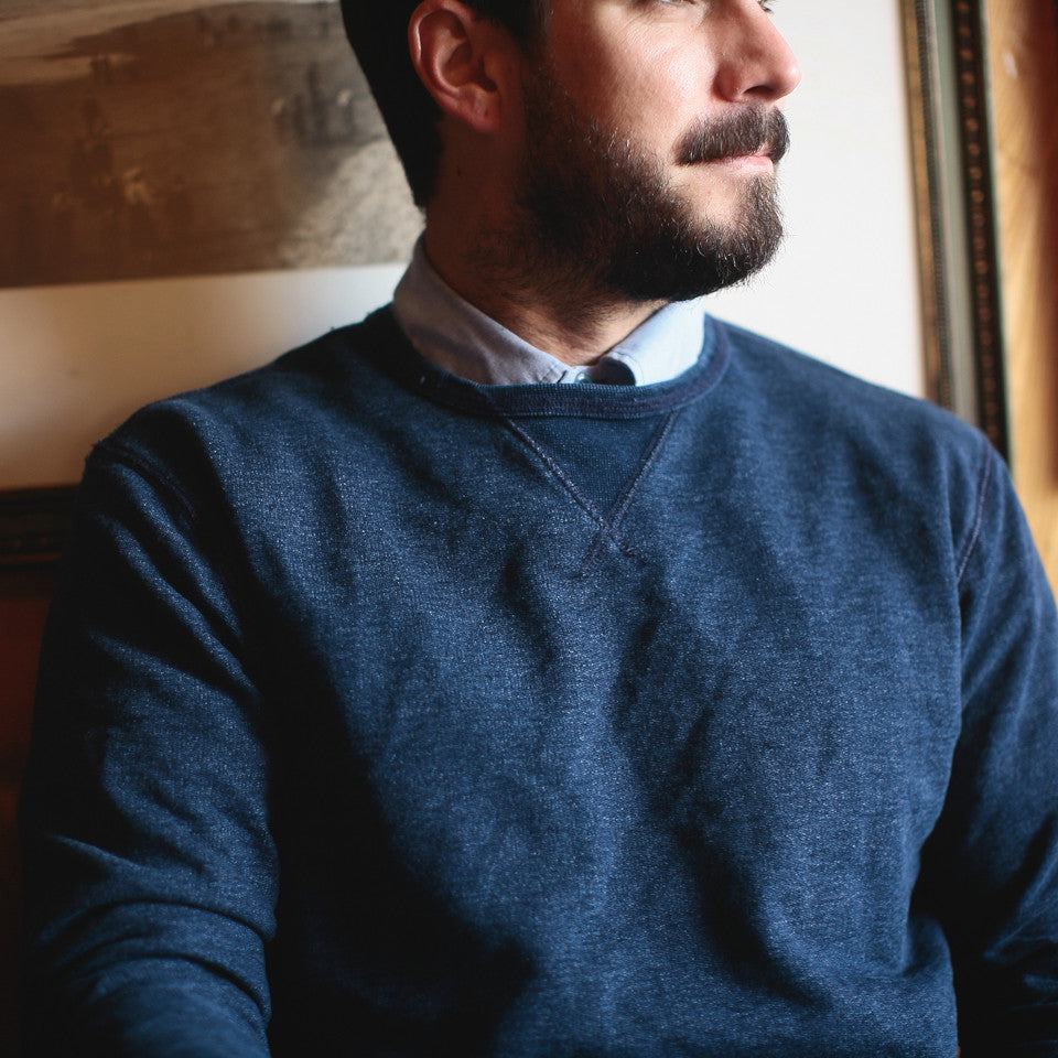The Crewneck Sweatshirt in Sea Washed Indigo: Alternate Image 2, Knits by Taylor Stitch