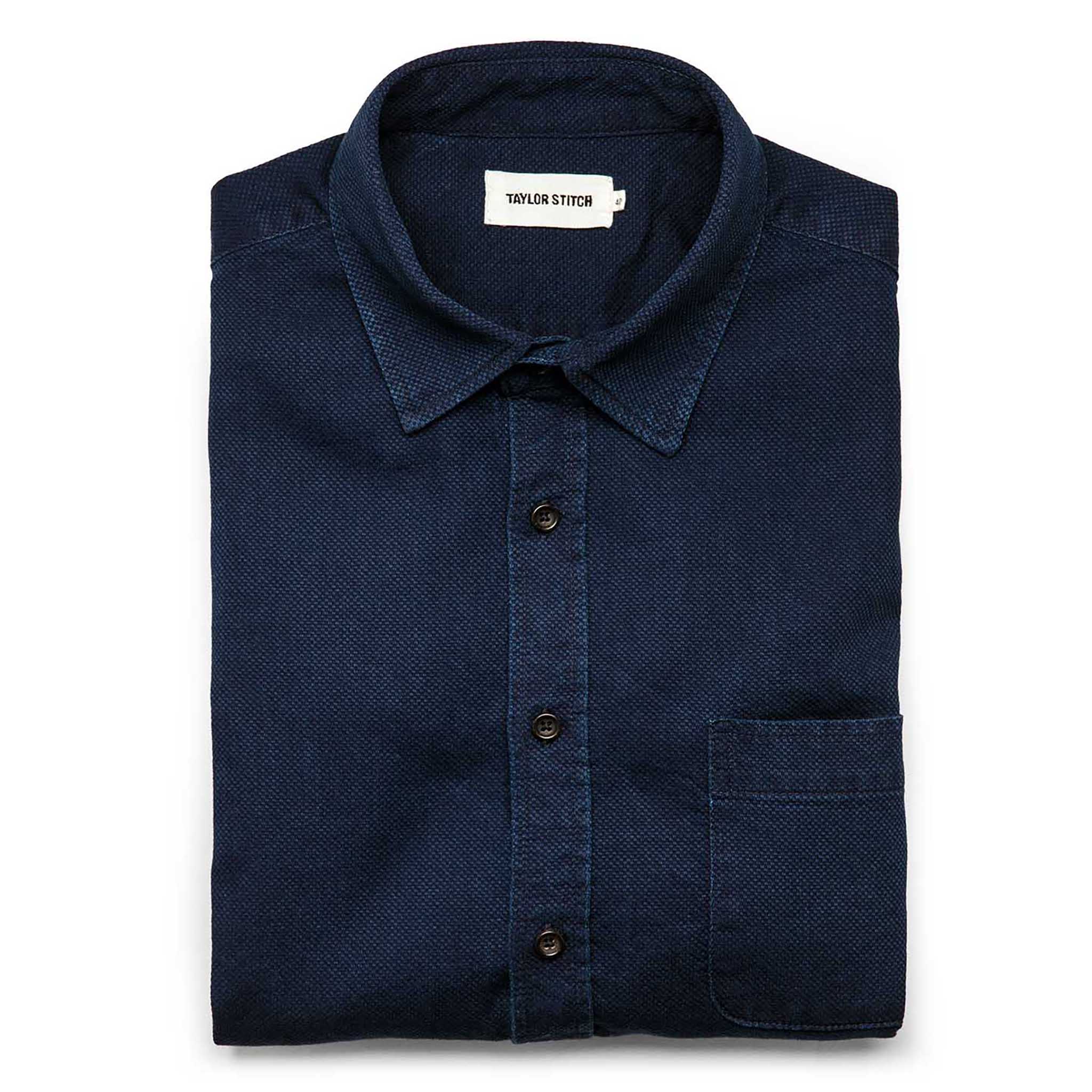 The California in Indigo Dobby: Featured Image, Wovens by Taylor Stitch