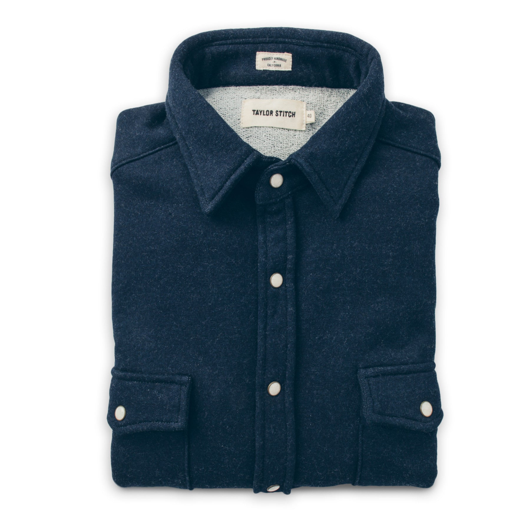 The Glacier Shirt in Indigo French Terry: Featured Image, Wovens by Taylor Stitch