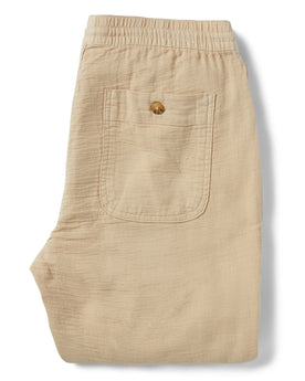 material shot of the back of The Apres Pant in Khaki Double Cloth, Bottoms by Taylor Stitch