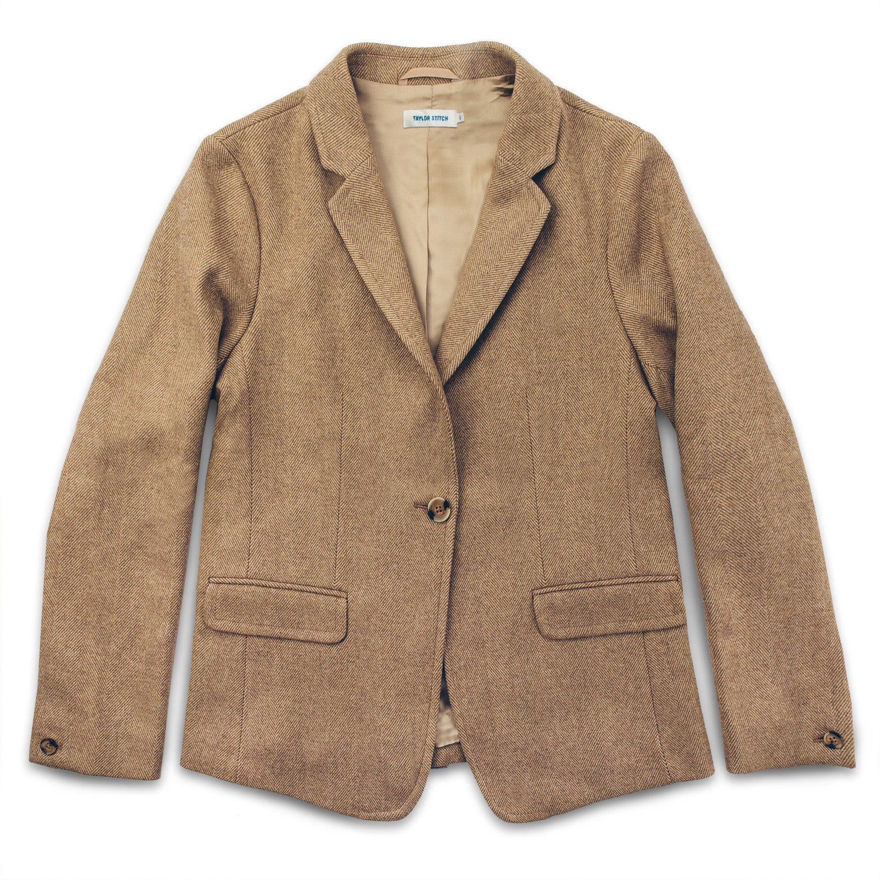 The Telegraph Blazer in Camel Italian Herringbone: Featured Image, Outerwear by Taylor Stitch