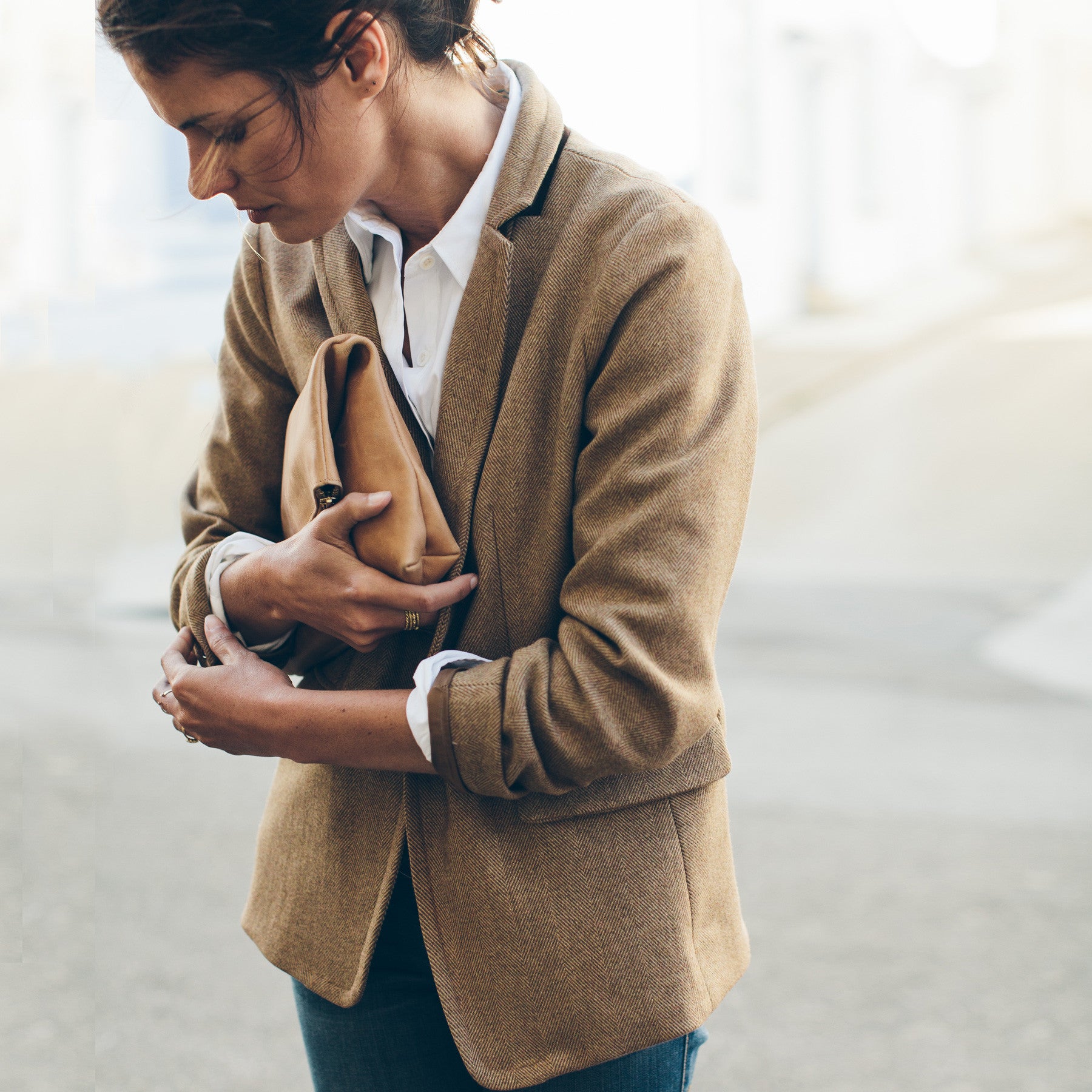 The Telegraph Blazer in Camel Italian Herringbone: Alternate Image 4, Outerwear by Taylor Stitch