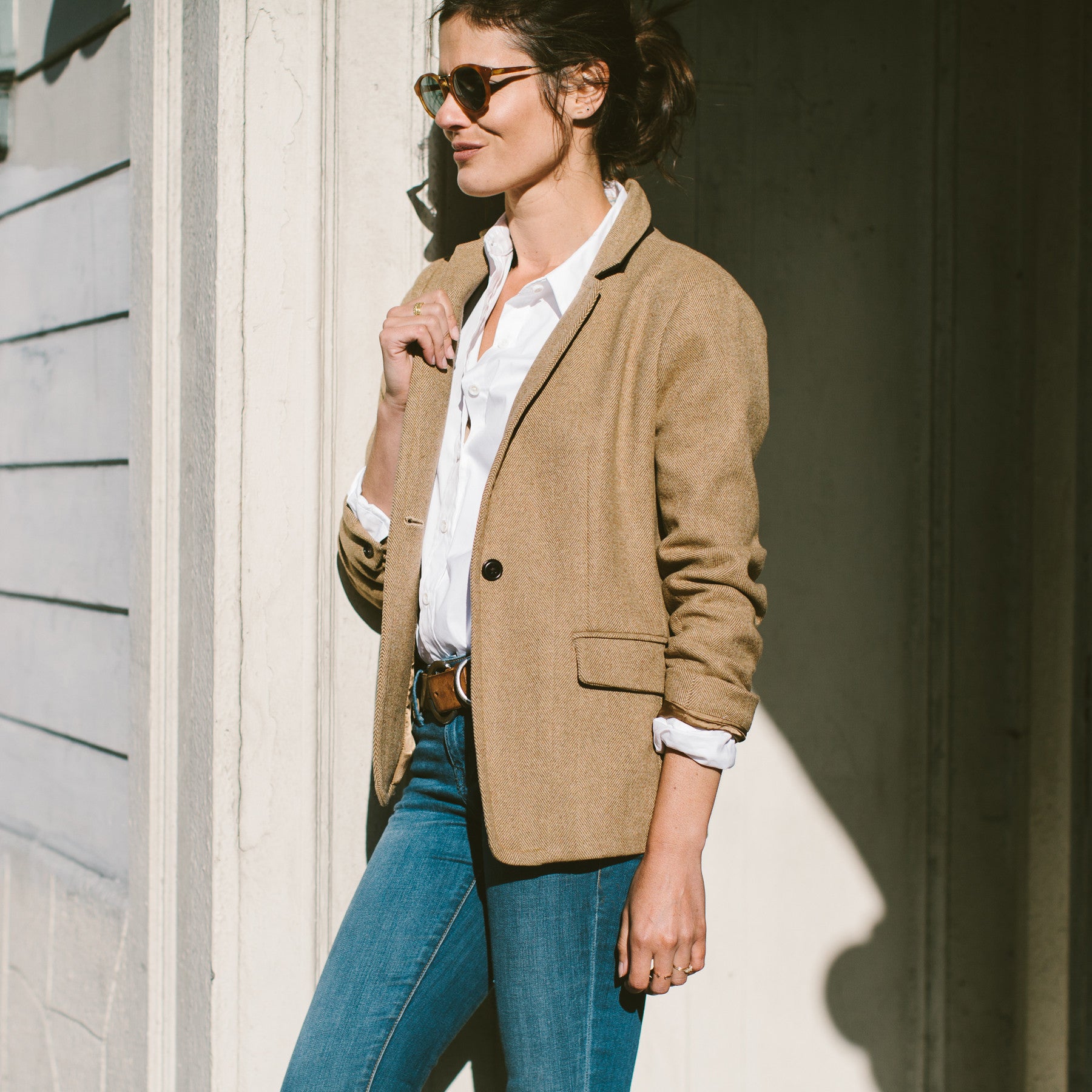 The Telegraph Blazer in Camel Italian Herringbone: Alternate Image 7, Outerwear by Taylor Stitch