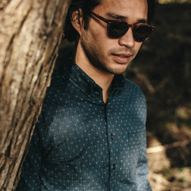 Our fit model wearing The Jack in Indigo Star.