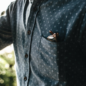 Our fit model wearing The Jack in Indigo Star.