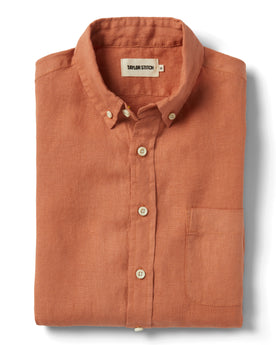 flatlay of The Jack in Apricot Linen, Wovens by Taylor Stitch