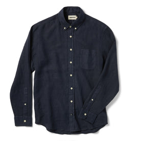 flatlay of The Jack in Navy Linen, shown in full