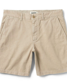 flatlay of The Foundation Short in Khaki Twill, Bottoms by Taylor Stitch