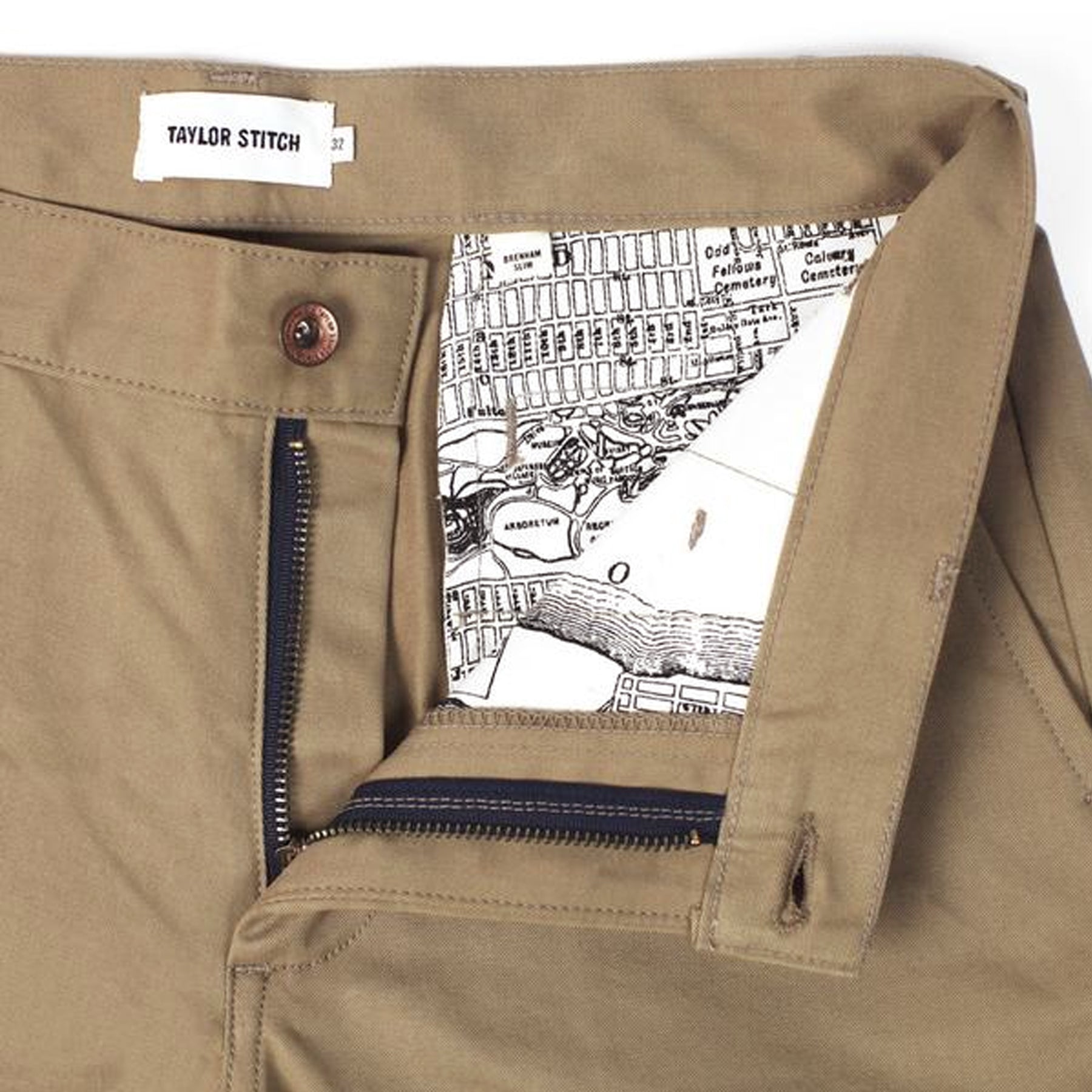 Khaki Slim Chinos Detail, Pants by Taylor Stitch