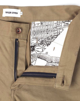 Khaki Slim Chinos Detail, Pants by Taylor Stitch