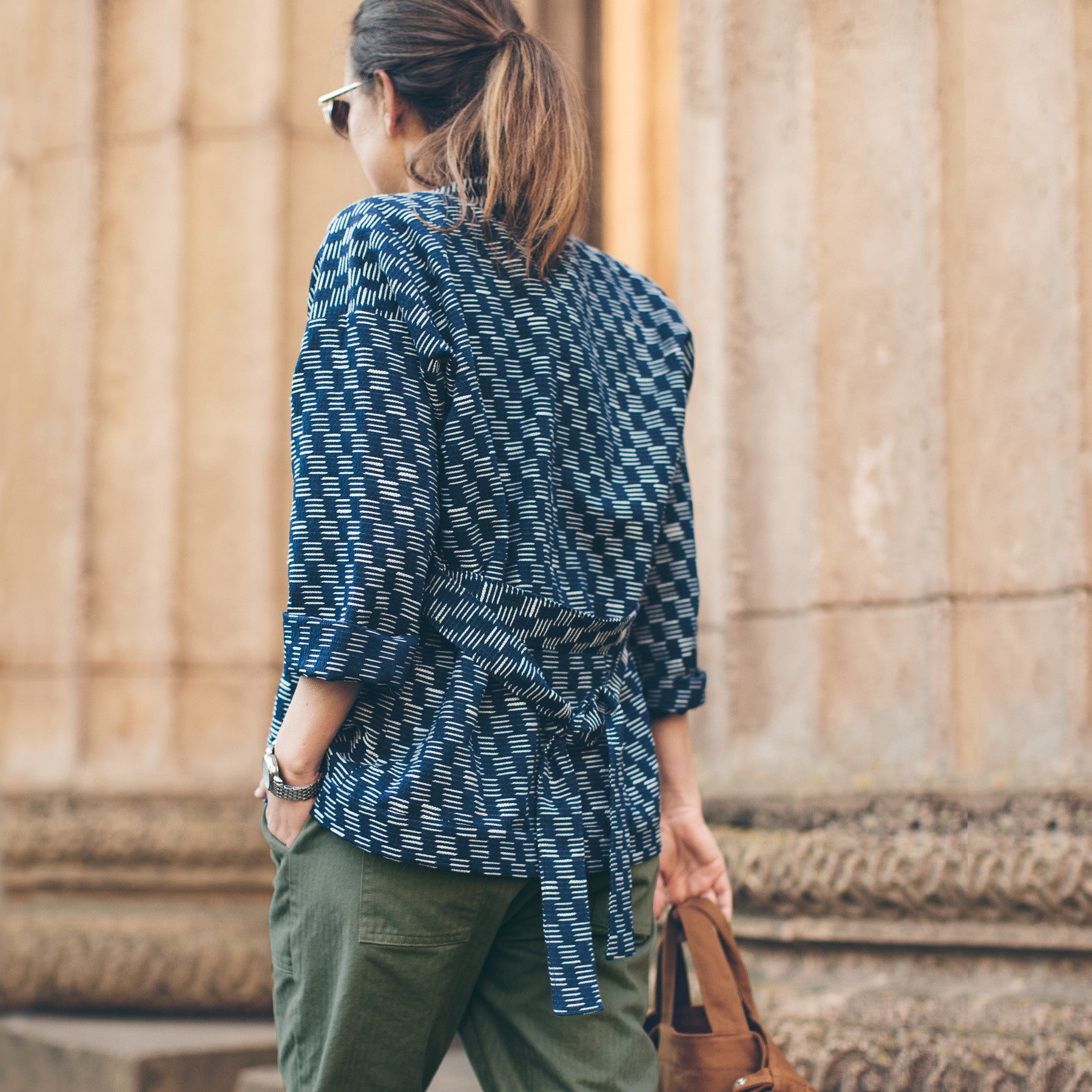 The Kimono in Indigo Dyed Jacquard: Alternate Image 3, Outerwear by Taylor Stitch