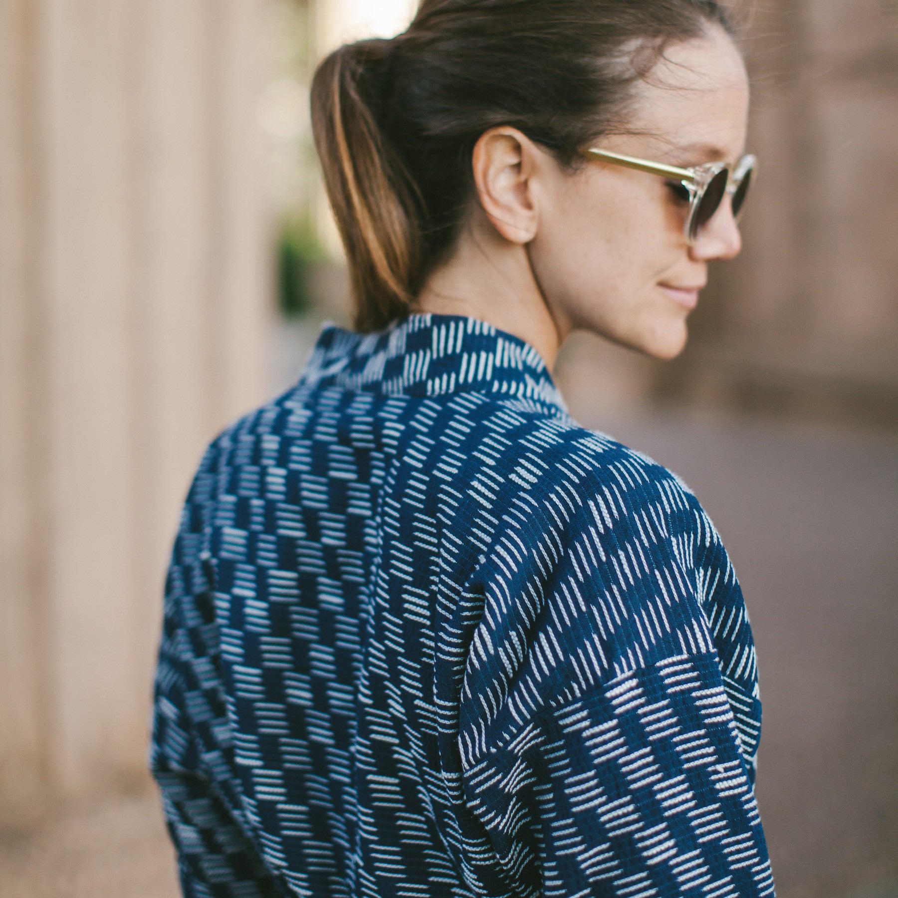 The Kimono in Indigo Dyed Jacquard: Alternate Image 5, Outerwear by Taylor Stitch