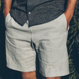 Sun Bleached Indigo Linen and Cotton Leisure Shorts: Alternate Image 3