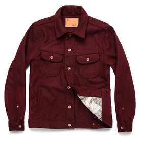 The Long Haul Jacket in Burgundy Melton Wool: Alternate Image 10