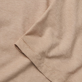 material shot of the sleeve of The Cotton Hemp Tee in Khaki