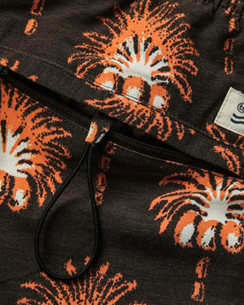 material shot of the rear zip pocket on The Bayberry Trunk in Mirage Palm, Bottoms by Taylor Stitch