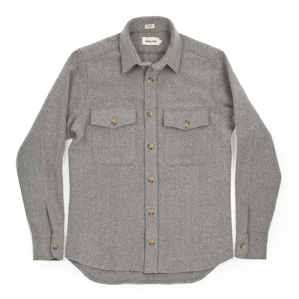 The Maritime Shirt Jacket in Ash Melton Wool: Alternate Image 2, Outerwear by Taylor Stitch
