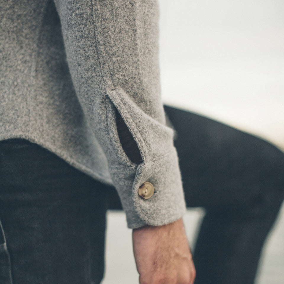 The Maritime Shirt Jacket in Ash Melton Wool: Alternate Image 4, Outerwear by Taylor Stitch