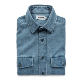 The Maritime Shirt Jacket in Sun Bleached Indigo: Featured Image