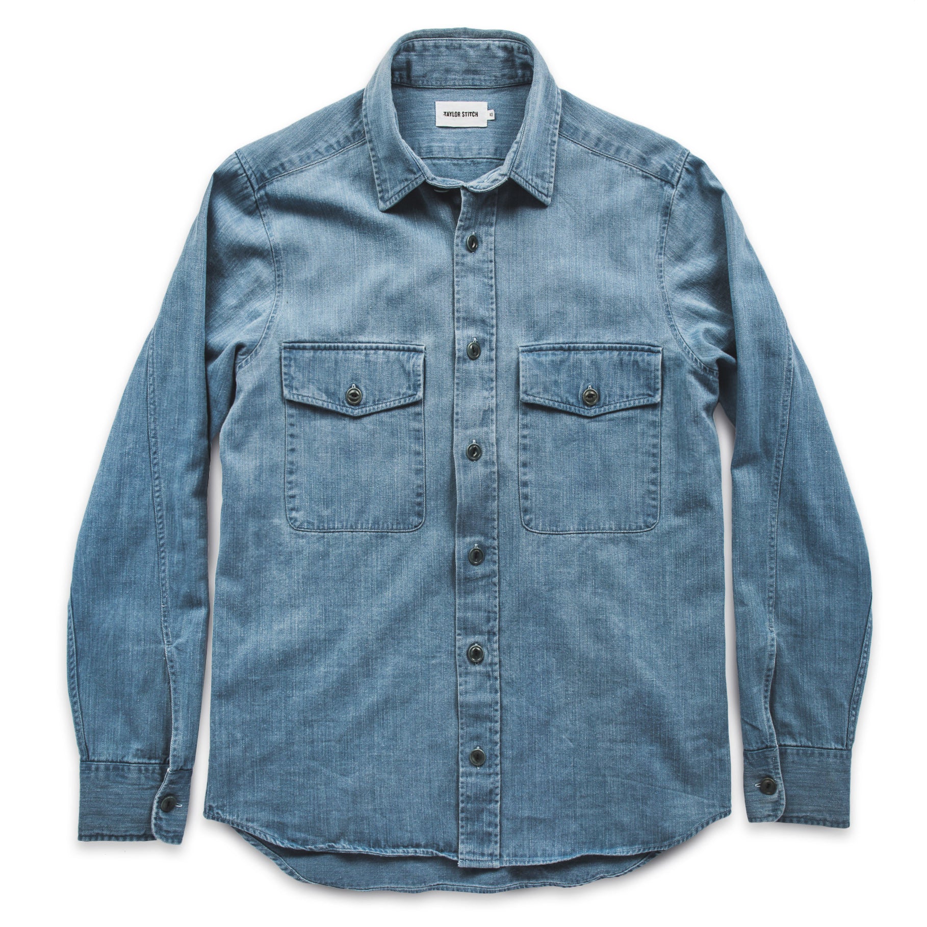 The Maritime Shirt Jacket in Sun Bleached Indigo: Alternate Image 6, Outerwear by Taylor Stitch