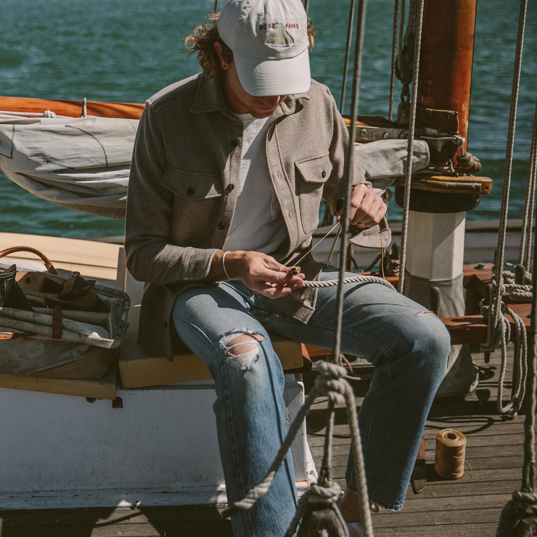 The Maritime Shirt Jacket in Natural: Alternate Image 4, Wovens by Taylor Stitch