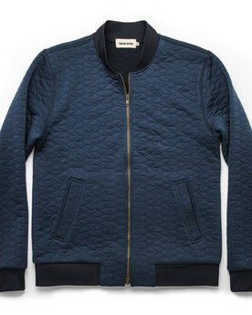 The Inverness Bomber in Navy Knit Quilt: Featured Image, Outerwear by Taylor Stitch