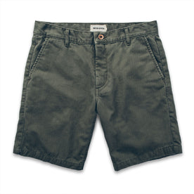 The Camp Short in Washed Olive Drab Herringbone: Featured Image