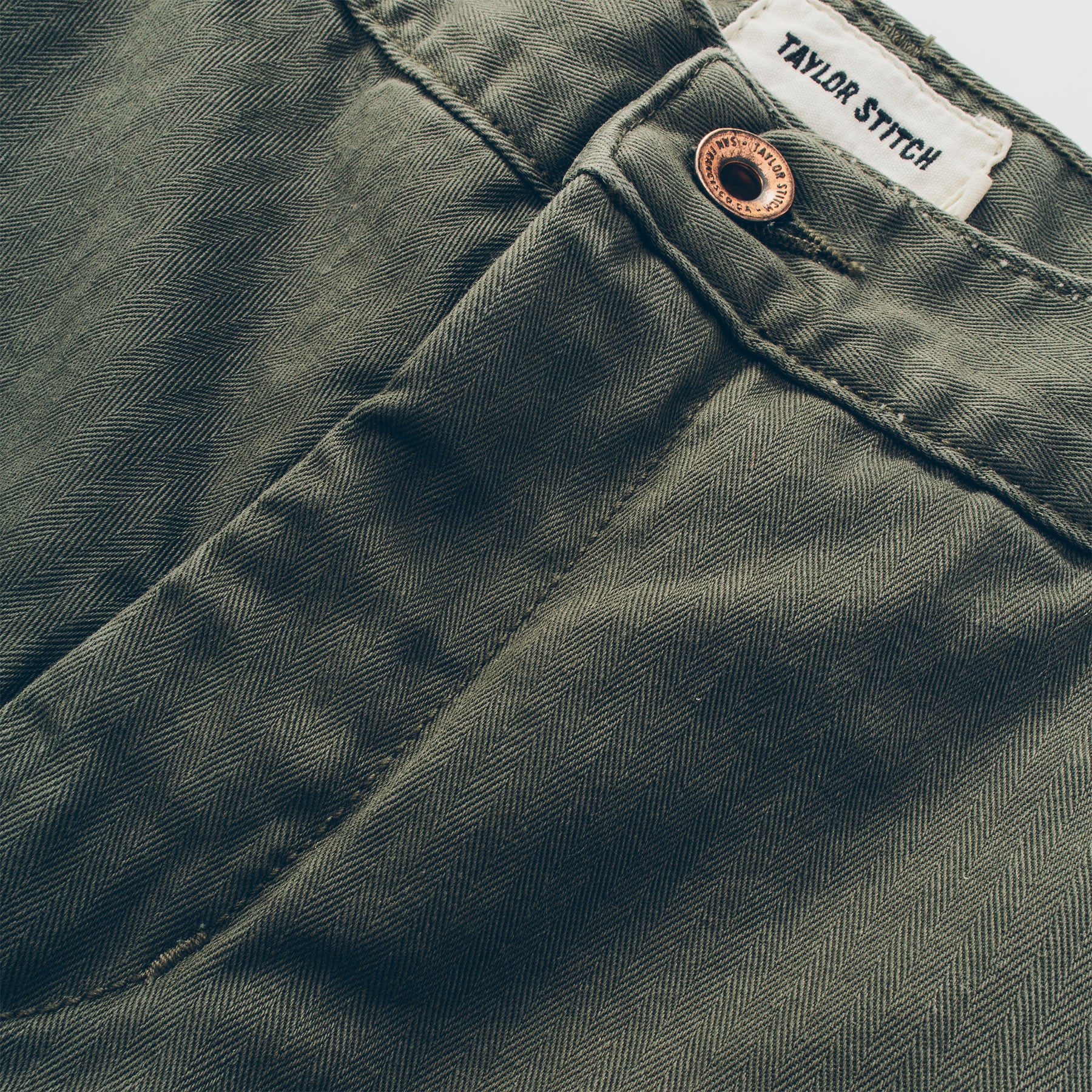 The Camp Short in Washed Olive Drab Herringbone: Alternate Image 7, Shorts by Taylor Stitch