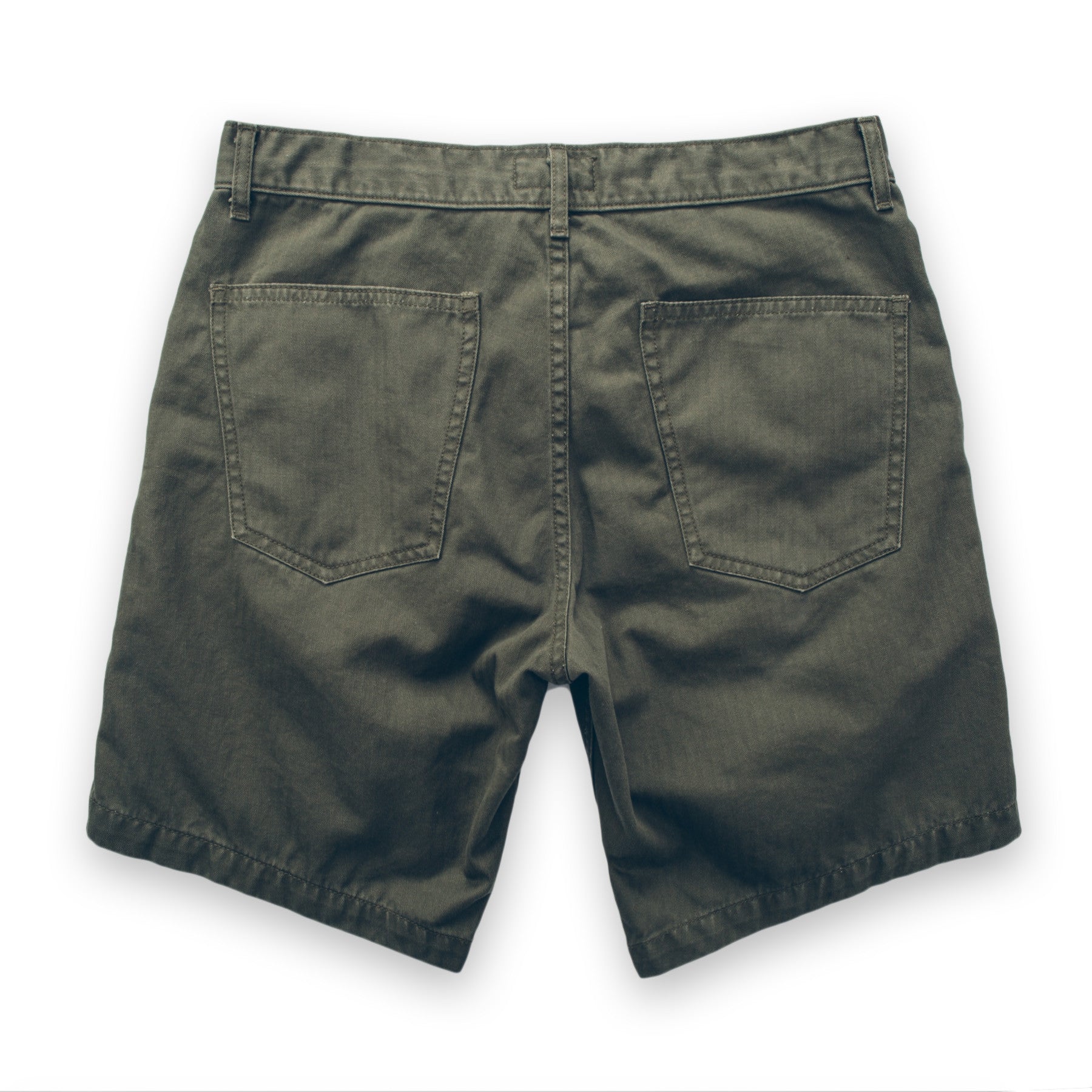 The Camp Short in Washed Olive Drab Herringbone: Alternate Image 8, Shorts by Taylor Stitch