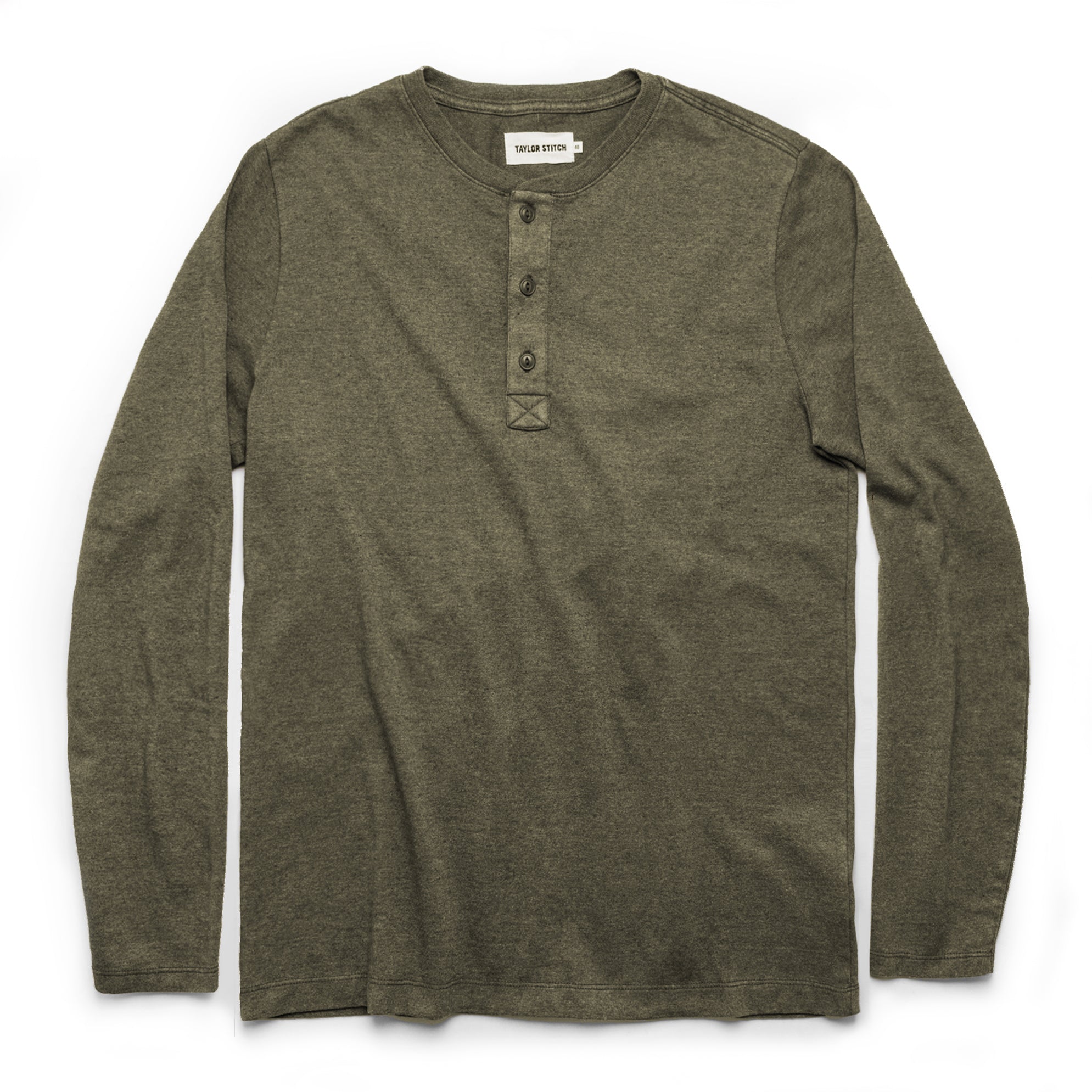 The Heavy Bag Henley in Fatigue Green: Featured Image, Knits by Taylor Stitch