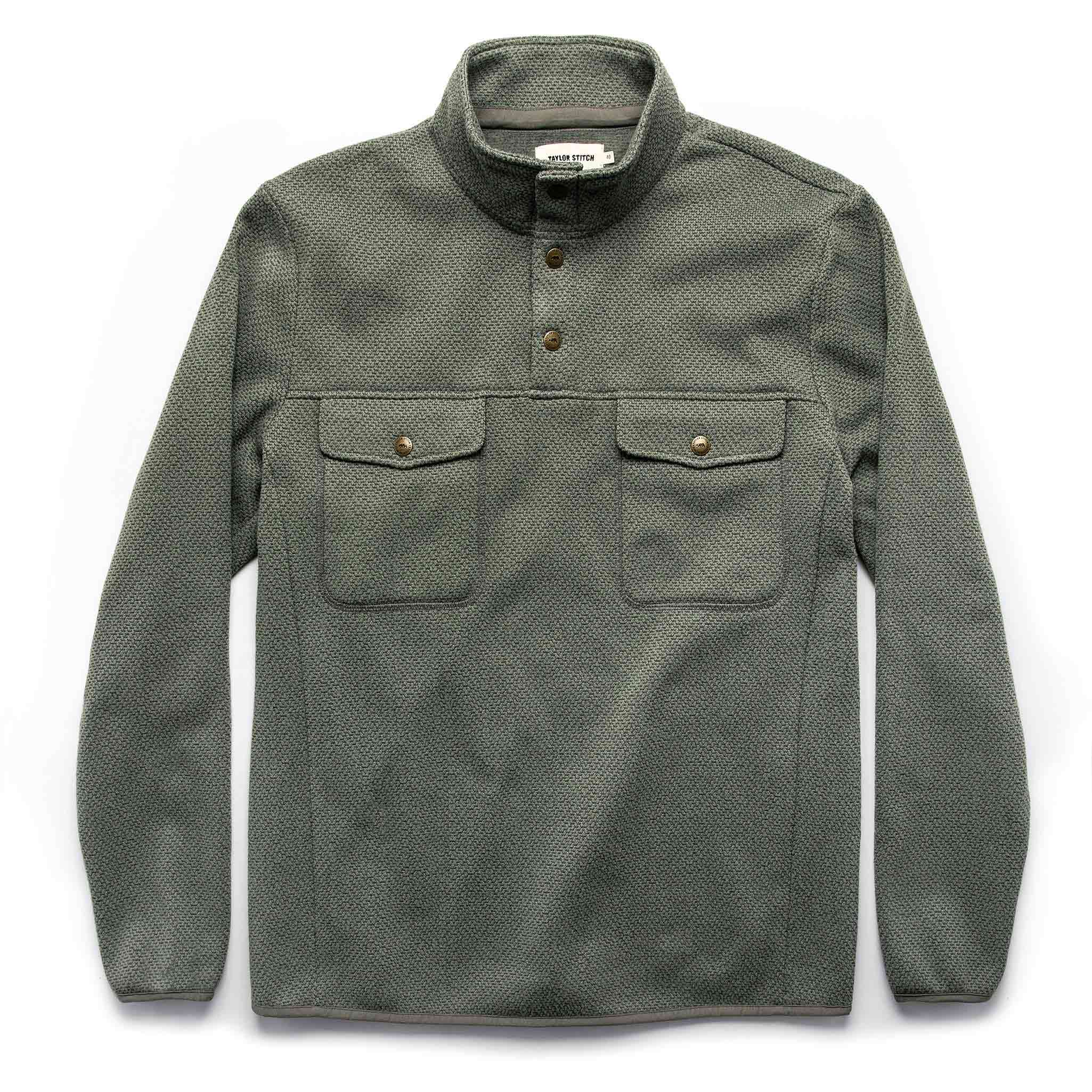 The Pack Pullover in Slate Grid Fleece: Featured Image, Knits by Taylor Stitch