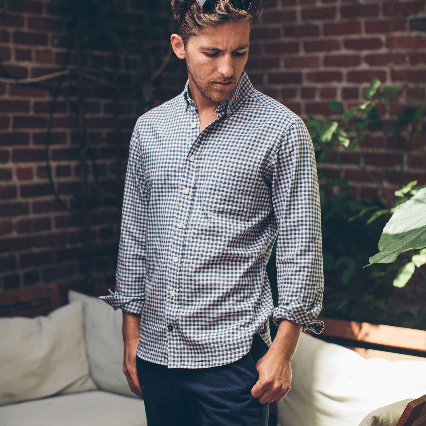 The Jack in Pale Pink Gingham Oxford: Alternate Image 1, Wovens by Taylor Stitch