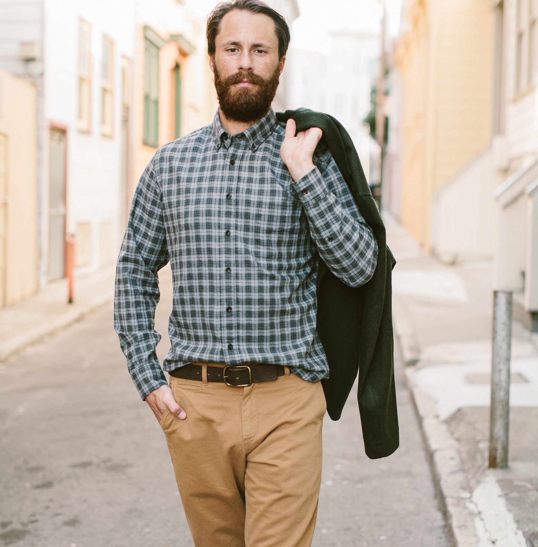 The Jack in Grey & Hunter Green Plaid: Alternate Image 1, Wovens by Taylor Stitch