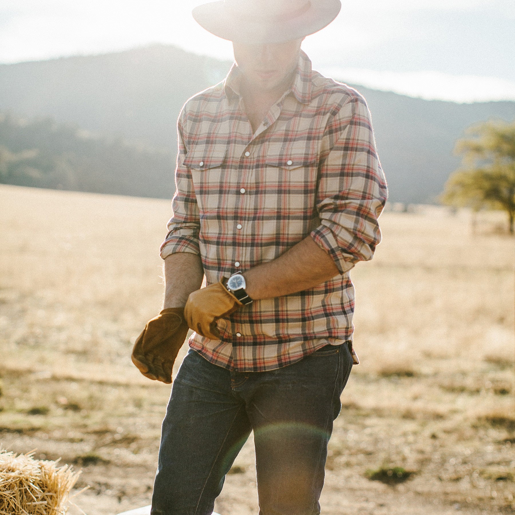 The Glacier Shirt in Tan Plaid: Alternate Image 1, Wovens by Taylor Stitch